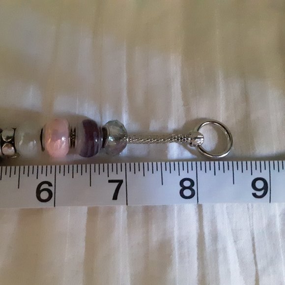 Glass Blue Purple Slider Bead Bracelet - Picture 9 of 9